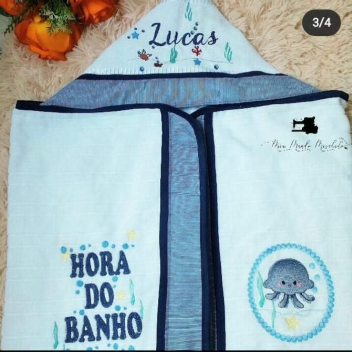 Toalha de banho infantil com Capuz - Imagem 7