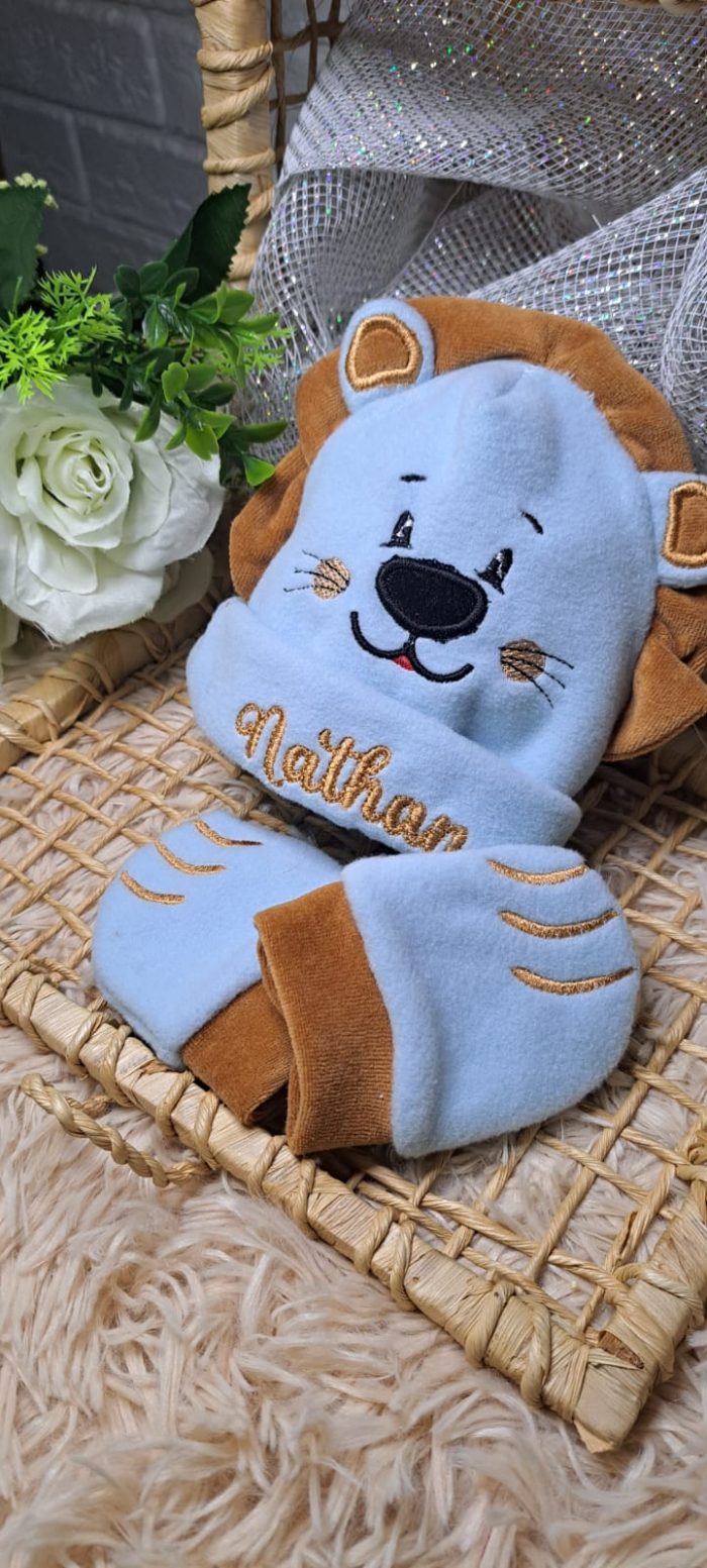 Kit Touca e luvas RN( Recém Nascido) Personalizado